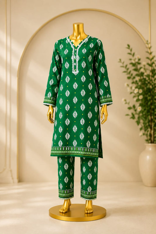 14th August Special Combo-GREEN Stitched suit with free travel bag
