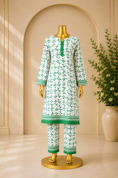 14th August Special Combo-GREEN Stitched suit with free travel bag
